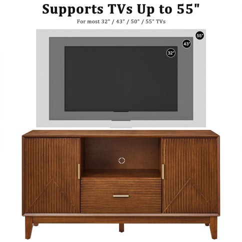 TV Stand With Drawer And Cabinets - Brown