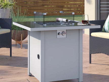 Fire Pit With Powder Coated And Top - White