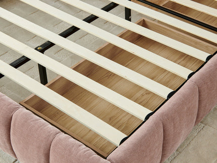 Modern Platform Bed Frame With Thick Fabric