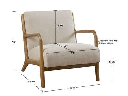 Mid-Century Style Lounge Chair With Upholstered Seat