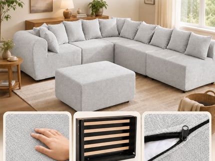 8 Seater U-Shaped Couch With Ottoman