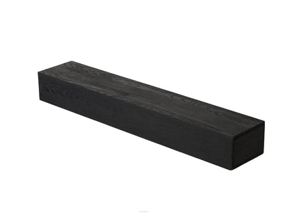 48'' Embossed Fireplace Mante, Wall Mounted Floating Shelf - Black