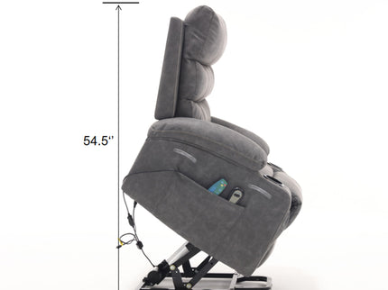 Large Size Electric Power Lift Recliner Chair Sofa With 8 Point Vibration Massage And Lumbar Heat