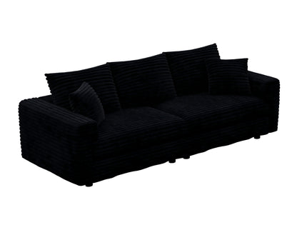 Convertible Deep Seat Sofa With Soft Pillows And Ottomans