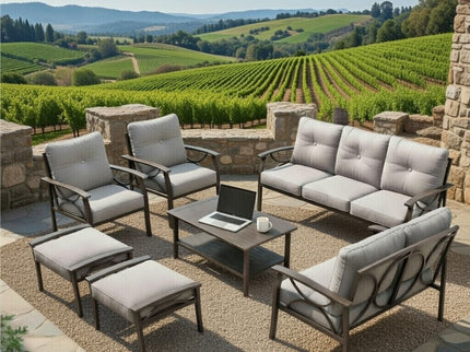 Patio Furniture Set With Coffee Table And Cushions For Backyard