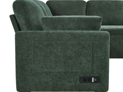 Convertible U-Shaped Sectional Sofa Bed With Reversible Chaise