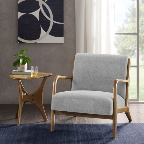 Mid-Century Style Lounge Chair With Upholstered Seat