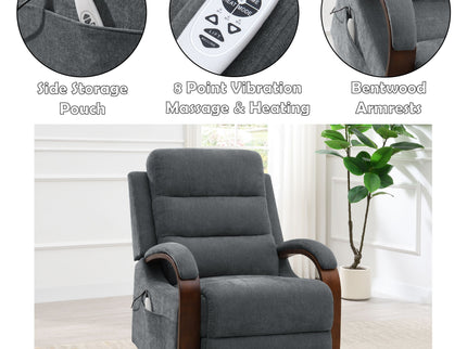 Kayla - Power Recliner With Lift & Heating & Massage (Zero Gravity) - Gray