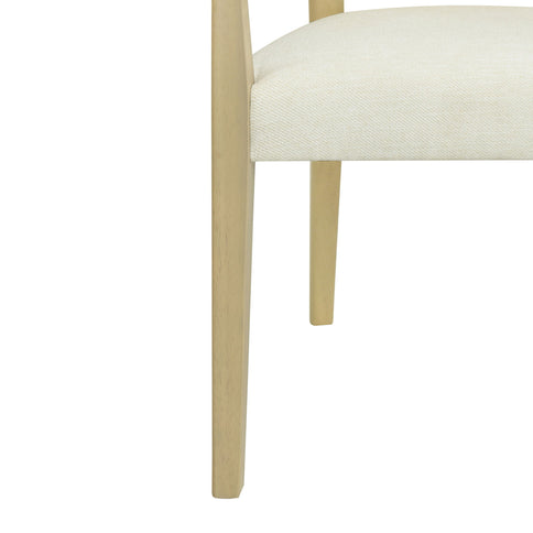 Mid Century Modern Arm Dining Chairs With Rattan Backrest