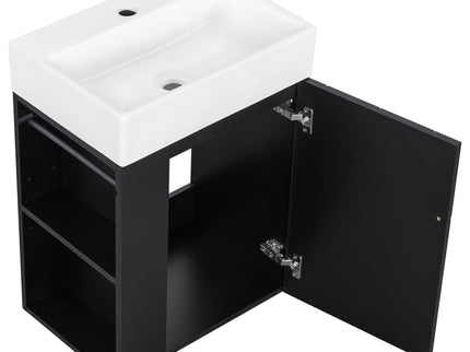 Modern Bathroom Vanity With Sink, Diamond Pattern Doors