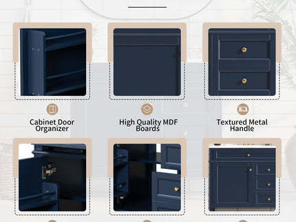 Bathroom Vanity & Top Sink, Modern Bathroom Storage Cabinet With 2 Drawers And A Tip-Out Drawer