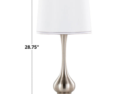 Cairo - Contemporary Table Lamp (Set of 2) - Nickel / White / Silver Trim
