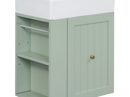 Modern Bathroom Vanity With Sink, Storage Cabinet, Drawer & Side Shelf