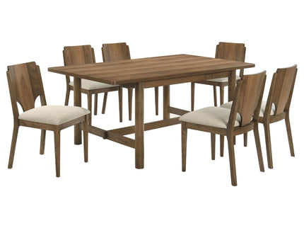 Graham - 7 Piece Rectangular Dining Table Set - Walnut