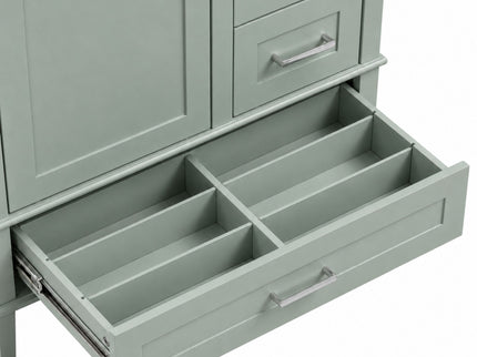 Bathroom Vanity With Sink, Soft Closing Door And Drawers - Light Green