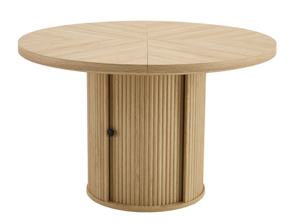 Roman Column Round Dining Table With Double Layer Storage - Wood