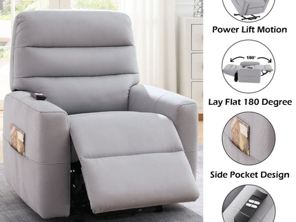Freddie - Power Motion Recliner With Lift - Gray