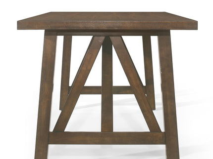 Farmhouse Style Dining Table With Wood Like Top
