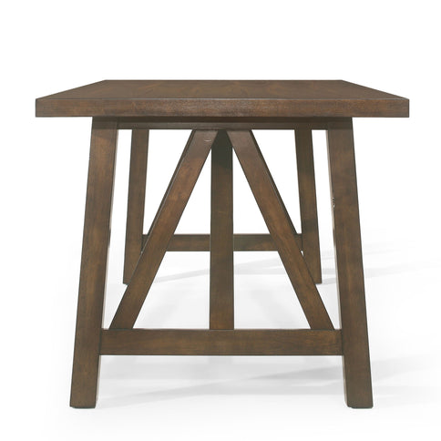 Farmhouse Style Dining Table With Wood Like Top