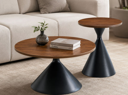 2 Piece Coffee Round Table Set