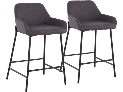 Daniella - Industrial Fixed Height Counter Stool (Set of 2)