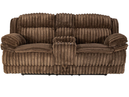 Contemporary Motion Loveseat With Console Storage