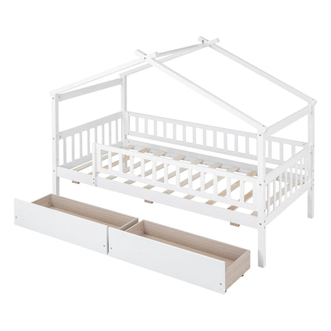 House Bed With 2 Drawers