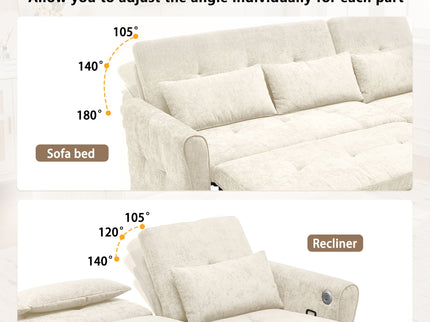 3 Seater Sofa Bed And Reversible Recliner