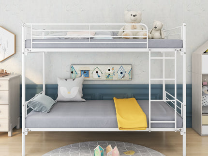 Space Saving Bunk Bed With Metal Frame And Ladder