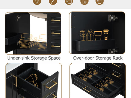 Traditional Bathroom Vanity Set With Soft Close Doors