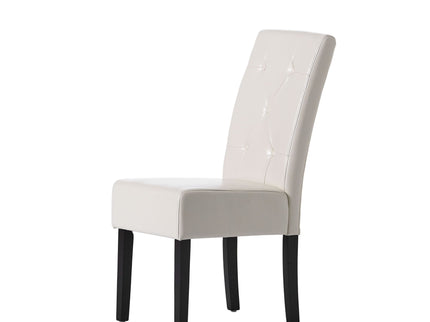 Carter - 5 Tuft Dining Chair With Button Tufted Backrest And Espresso Legs - Ivory