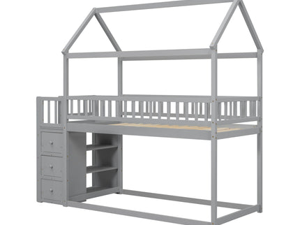 Bunk Bed With Shelves And Drawers, Storage Focused Design