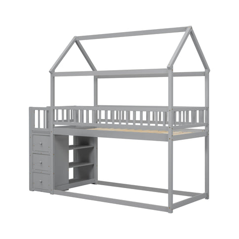 Bunk Bed With Shelves And Drawers, Storage Focused Design