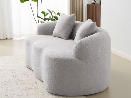 Curved Loveseat Sofa With Round Armrest