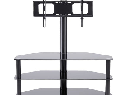 43.3" Multi-Function TV Stand Height Adjustable Bracket Swivel 3 Tier - Black