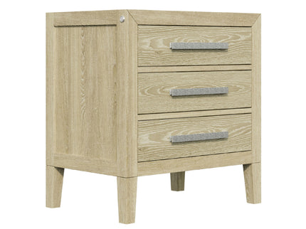 Adeline - 3 Drawers Nightstand With USB & LED Light - Natural Wood Wash