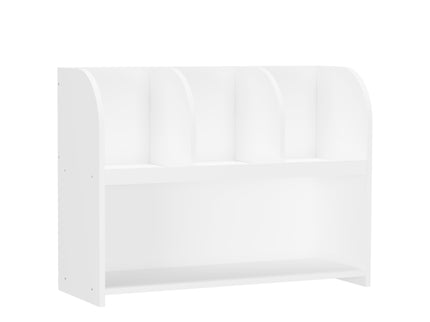 Bookcase With 4 Compartments, Storage Shelf For Toys And Books - White