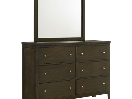 Clement - 6 Drawer Dresser With Mirror - Dark Coffee