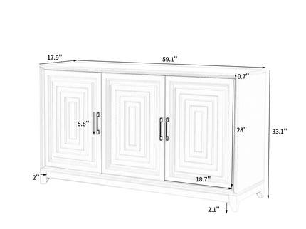 TV Stand, Media Console Cabinet With 2 Spacious Storage Space