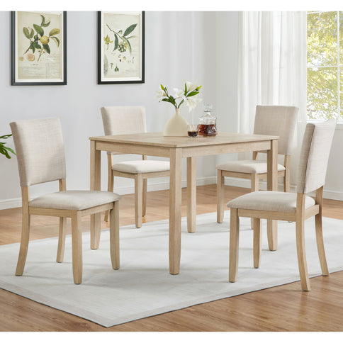 Modern 4 Person Dining Table Set With 4 Chairs