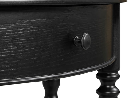 Half Moon Console Table With Drawer & Shelf