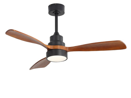 48" Ceiling Fan With Light, Dual Mount (Flush / Downrod), Dimmable LED, Quiet DC Motor, 3 Blades