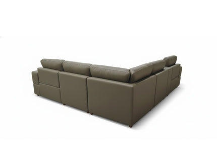 Upholstered Large Arms Sectional With Recliner Seats