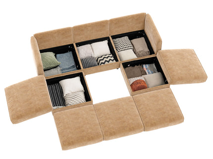 Contemporary Elegant Sofa With Storage And Ottoman