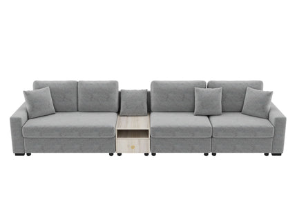 Modular Sofa Couch With Storage Armrest And Center Console