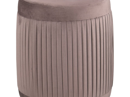 Pescadero - Round Upholstered Ottoman - Mauve