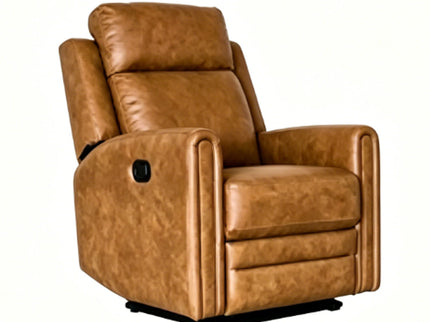 Manual Button Lounge Chair With 360 Degree Rotation - Yellow