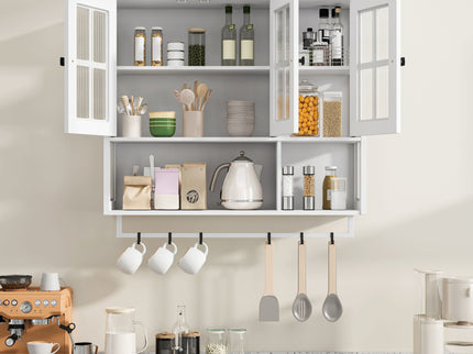 3 Door Wall Cabinet With Glass Door And Towel Bar