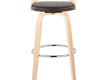 Grotto - Contemporary Fixed-Height Barstool With Swivel With Round Footrest (Set of 2)