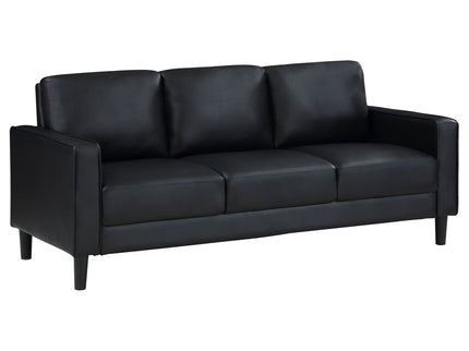 Weld 3 Piece Upholstered Track Arm Sofa Set - Black